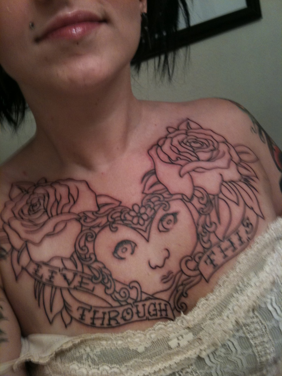 Girls Chest Tattoo