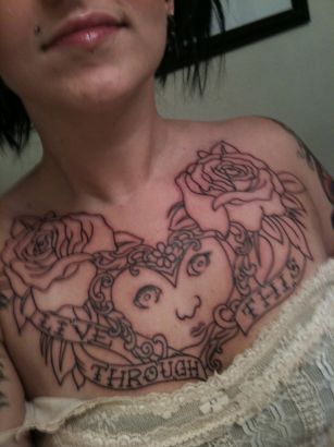 Image result for full chest tattoo woman  Full chest tattoos, Body  tattoos, Tattoos for women