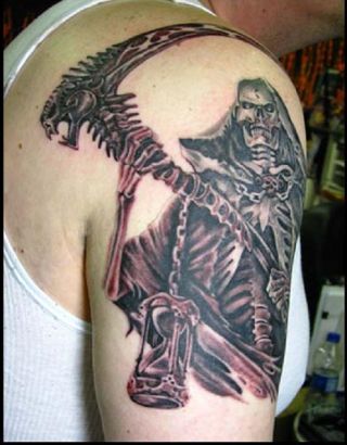 Grim Reaper Tattoo Pics On Right Arm