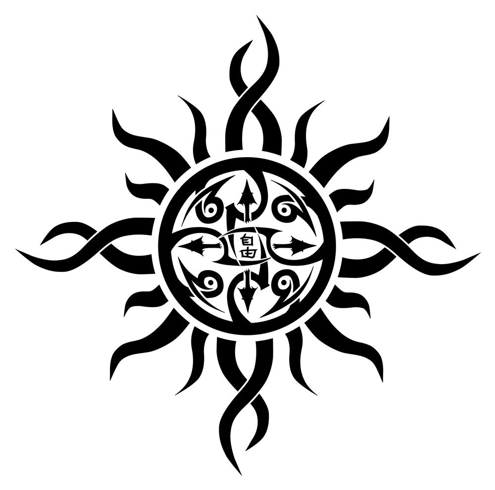 Tribal Sun Symbol Logo Tattoo Design Stock Vector (Royalty Free) 1946124763  | Shutterstock