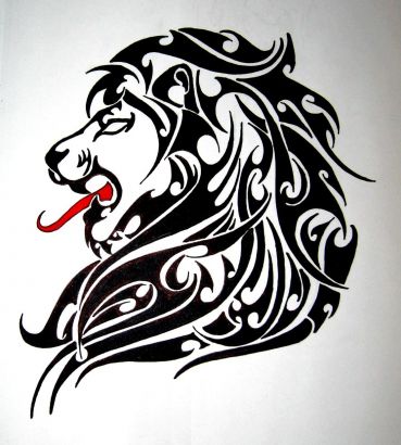 Poster Zodiac sign Leo. Tattoo design - PIXERS.HK
